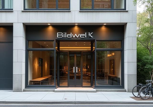 Exterior view of Bildwerk Studio, a modern building with large windows, in Berlin